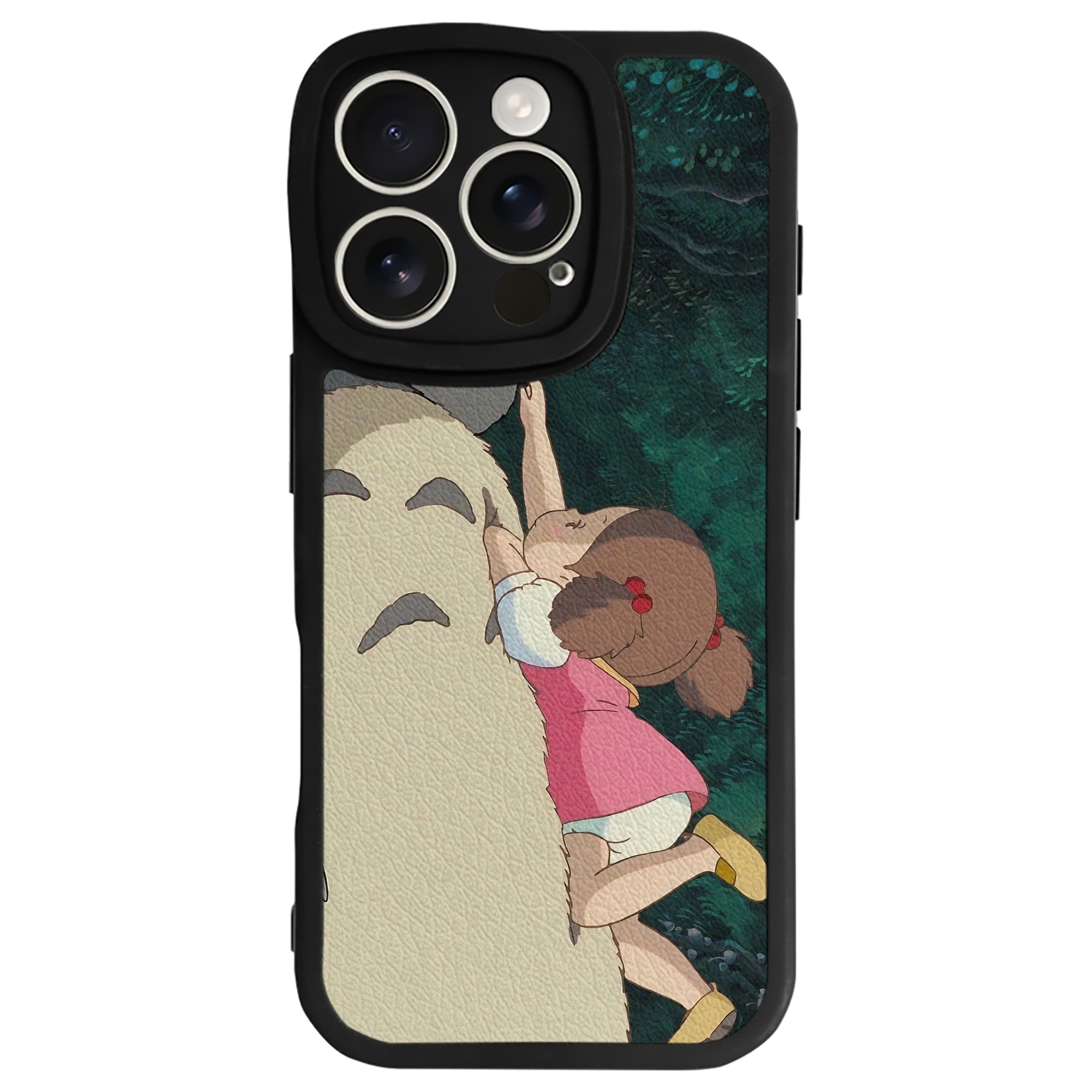 （画像用） となりのトトロ 草壁メイ 草壁サツキ My Neighbor Totoro Satsuki Kusakabe Mei Kusakabe 【iPhone 16シリーズ対応】シリコンスマホケース（レザー調） 材質：シリコン